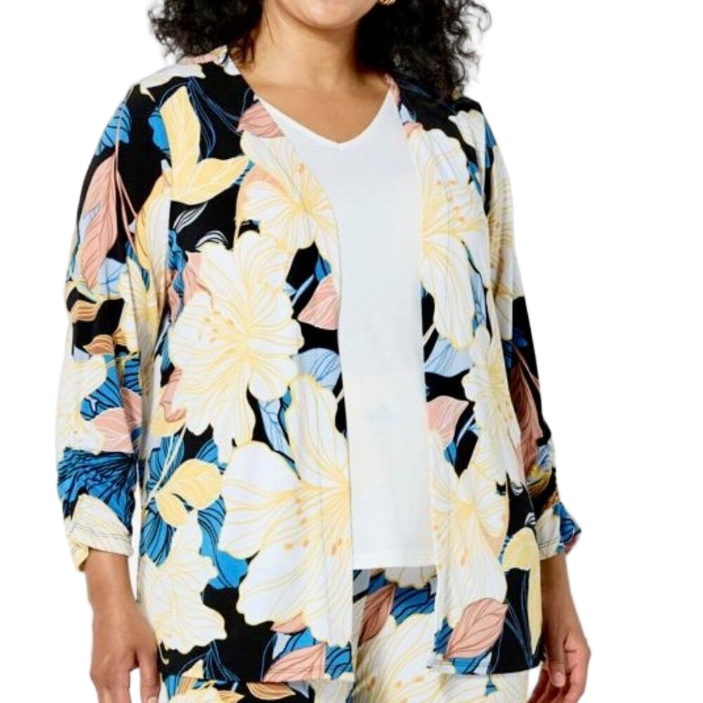 IMAN Global Chic Drapey Knit Topper NWT  Size L Chic and Easy to Wear